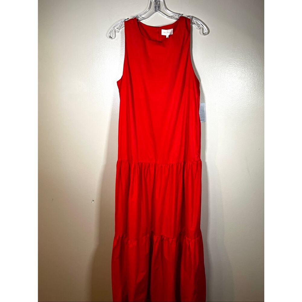 MELLODAY Bright Orange Sleeveless Tiered Prarie Maxi Dresss Size L - Picture 5 of 9